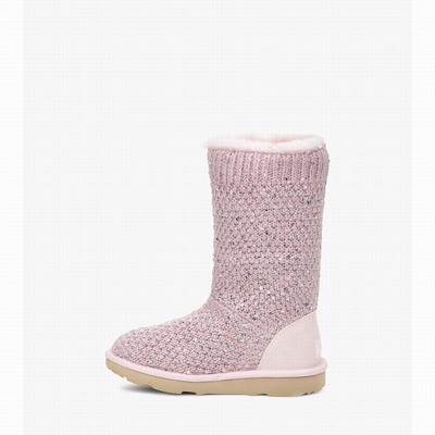 Botas UGG Sequin Knit Criança Rosa | PT-KTZFN